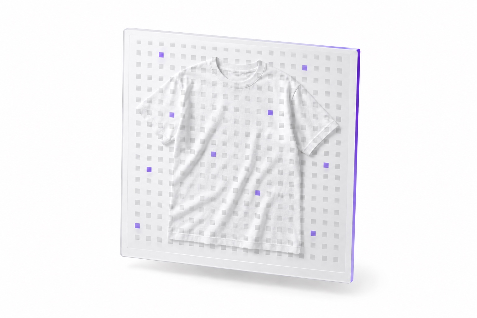Tシャツに格子を重ねて情報との関係を表した概念図